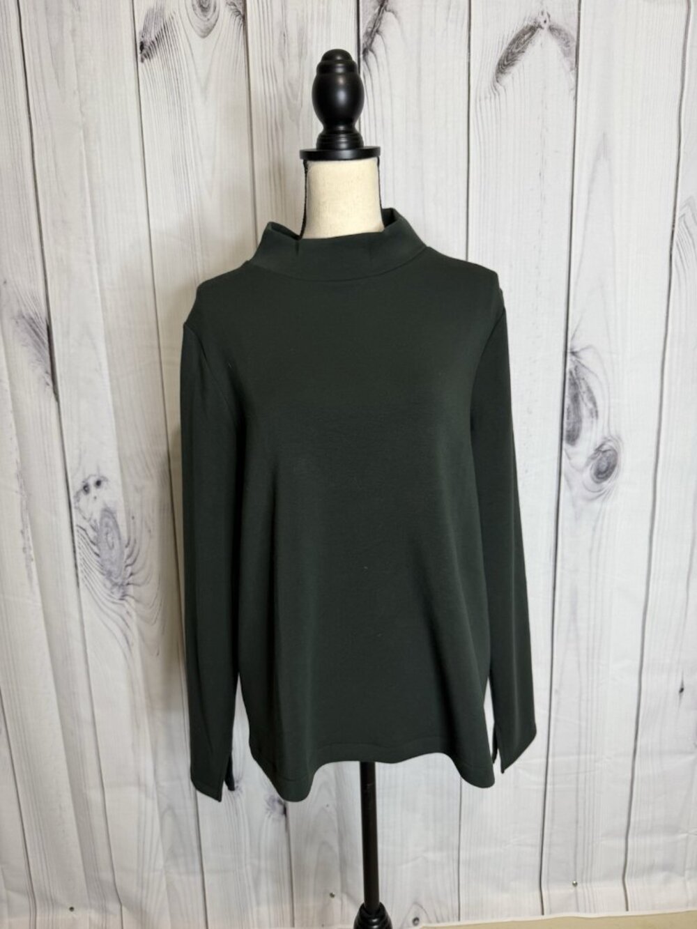 Spanx AirEssentials Mock Neck Tunic Dark Green Size XL Long Sleeve Pullover Soft